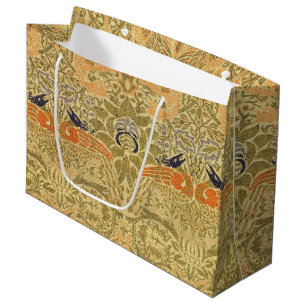 William Morris Peacock & Dragon Arts & Crafts Large Gift Bag