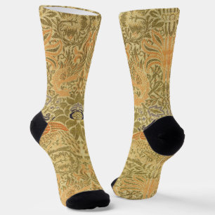 William Morris Peacock & Dragon Arts & Crafts Socks