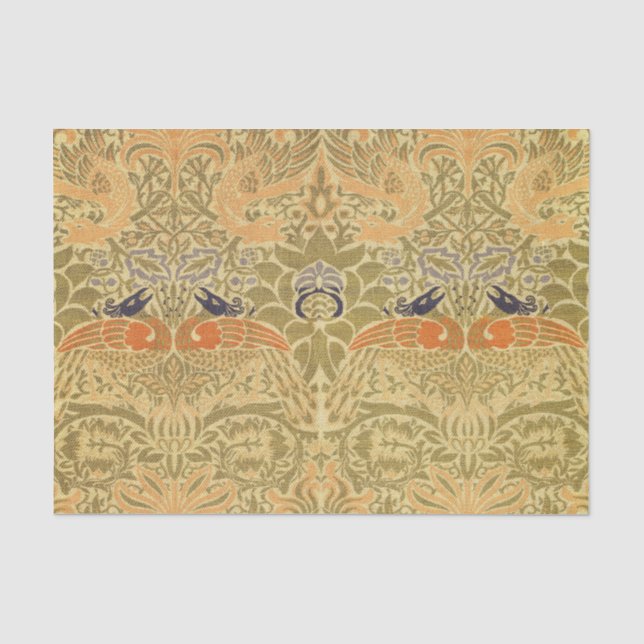 William Morris Peacock & Dragon Arts & Crafts Tissue Paper (Front)