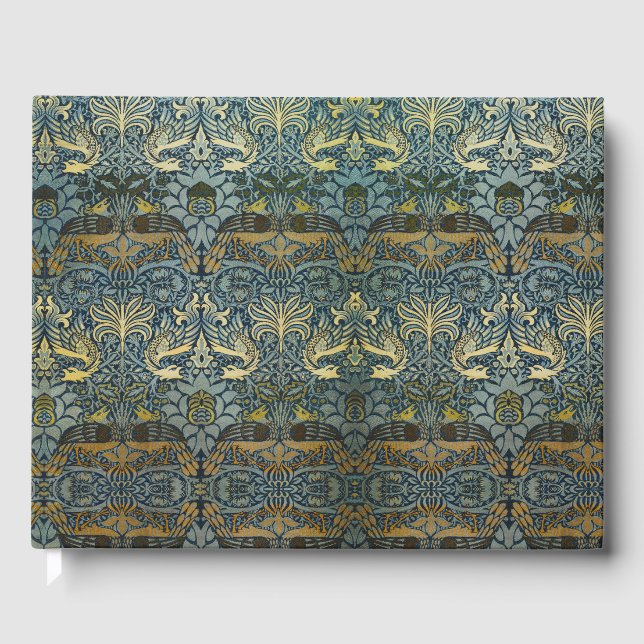 William Morris Peacock Dragon Classic Guest Book (Front)