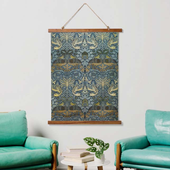 William Morris Peacock Dragon Classic Hanging Tapestry (Living Room)