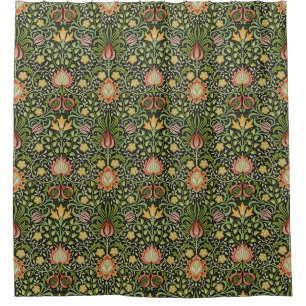 William Morris Persian Black Floral Tile Art