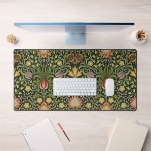 William Morris Persian Black Floral Tile Art Desk Mat