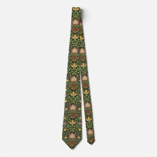 William Morris Persian Black Floral Tile Art Tie