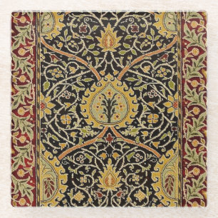 William Morris Persian Carpet Art Print Design Glass Coaster