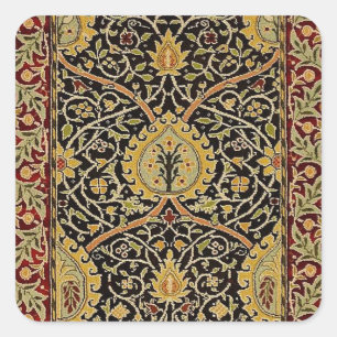 William Morris Persian Carpet Art Print Design Square Sticker