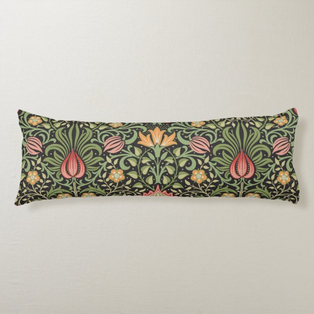 William Morris Persian Floral Antique Body Pillow (Front)