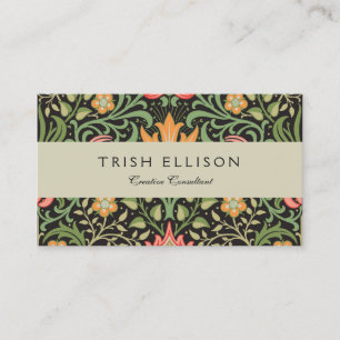 William Morris Persian Floral Antique Business Card