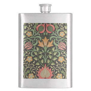 William Morris Persian Floral Antique Hip Flask