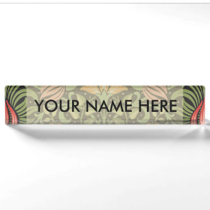 William Morris Persian Floral Antique Nameplate