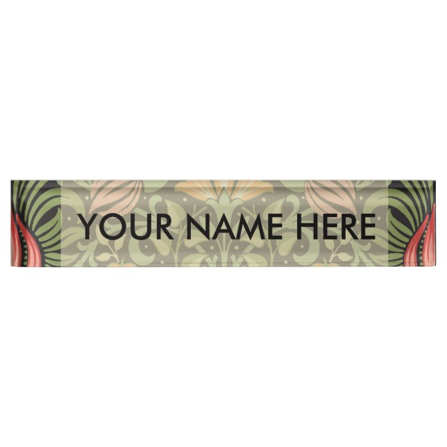 William Morris Persian Floral Antique Nameplate (Front)