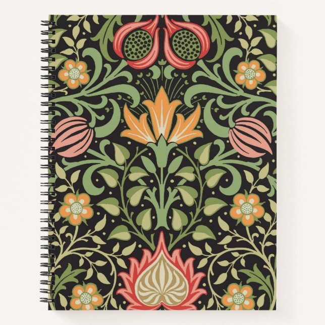 William Morris Persian Floral Antique Notebook (Front)