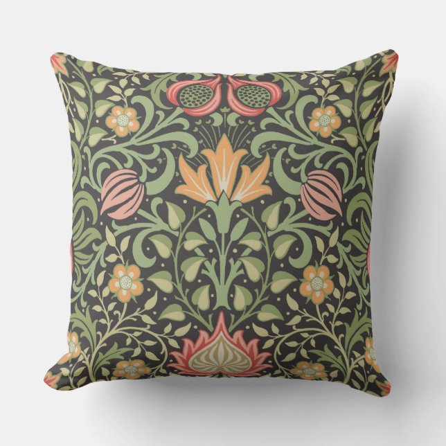 William Morris Persian Floral Antique Outdoor Pillow (Front)
