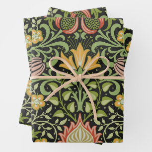 William Morris Persian Floral Botanical Design Wrapping Paper Sheet