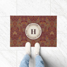 William Morris Persian Monogram Burgundy Red