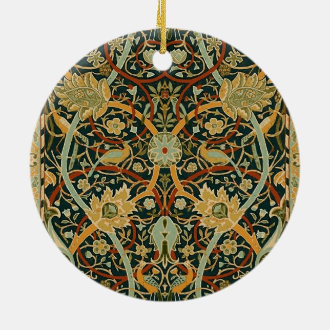William Morris Persian Oriental Carpet Art Ceramic Ornament (Back)