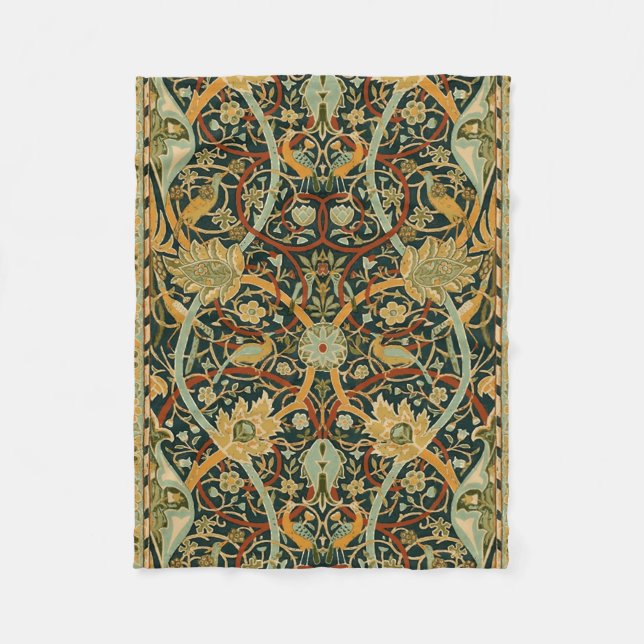 William Morris Persian Oriental Carpet Art Fleece Blanket (Front)