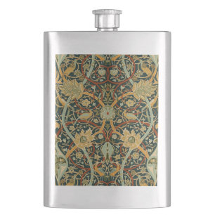 William Morris Persian Oriental Carpet Art Hip Flask