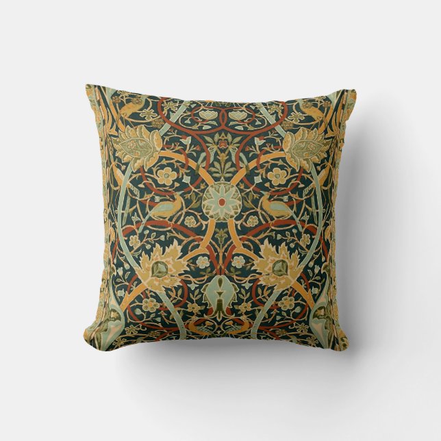 William Morris Persian Oriental Carpet Art Throw Pillow (Front)