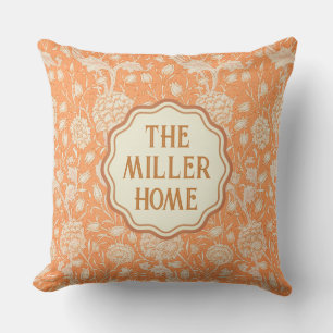William Morris Personalized Floral  Outdoor Pillow