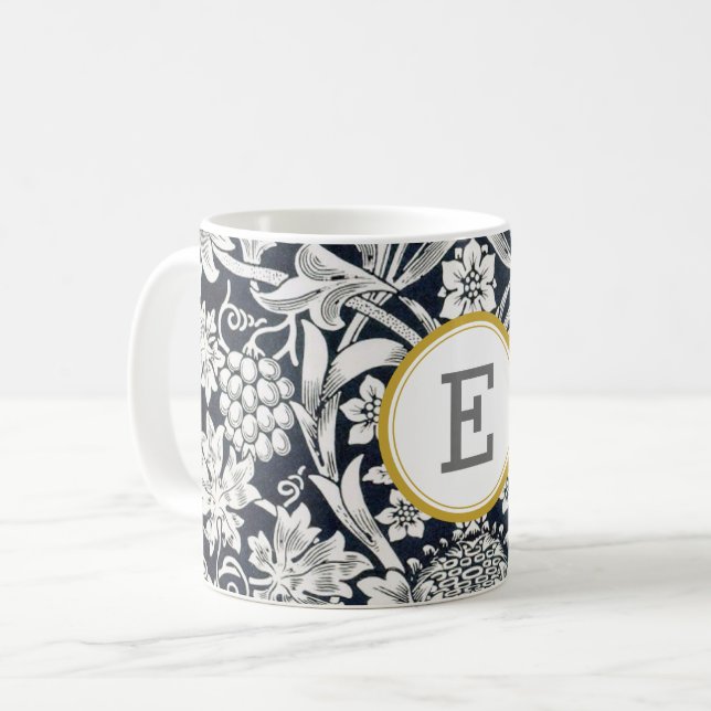 William Morris PERSONALIZED INITIAL Coffee Mug (Front Left)