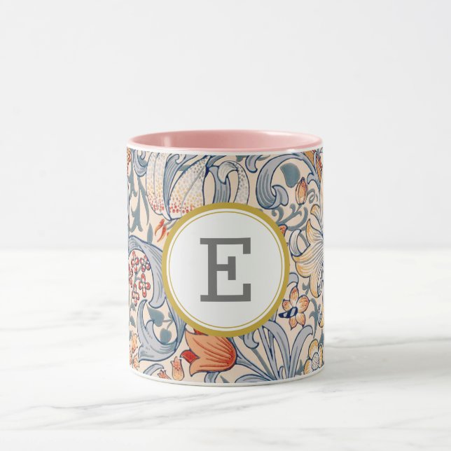 William Morris PERSONALIZED INITIAL Mug (Center)