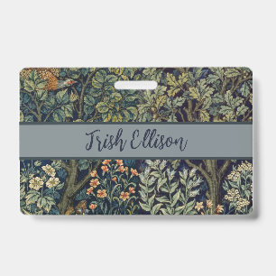 William Morris Pheasant Bird Tree Botanical Badge