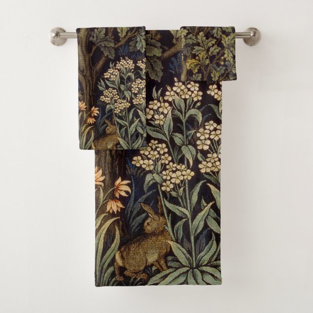 William Morris - Pheasant Bird Tree Botanical Bath Towel Set (Insitu)