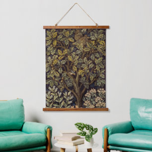William Morris - Pheasant Bird Tree Botanical Hanging Tapestry