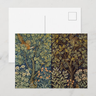 William Morris Pheasant Bird Tree Flower Postcard