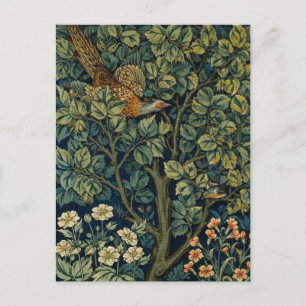 William Morris Pheasant Bird Tree Woodland Postcard