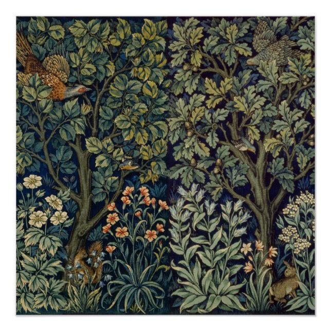 William Morris Pheasant Bird Tree Woodland Poster (Front)