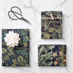 William Morris Pheasant Bird Tree Woodland Wrapping Paper Sheet