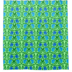 William Morris Pimpernel, Blue & Lime Green