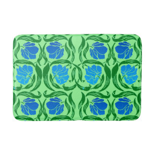 William Morris Pimpernel, Blue & Lime Green Bath Mat