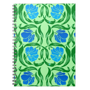 William Morris Pimpernel, Blue & Lime Green Notebook