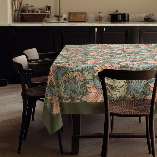 William Morris Pimpernel blush pastel blue sage Tablecloth (William Morris Pimpernel blush pastel blue sage Tablecloth)