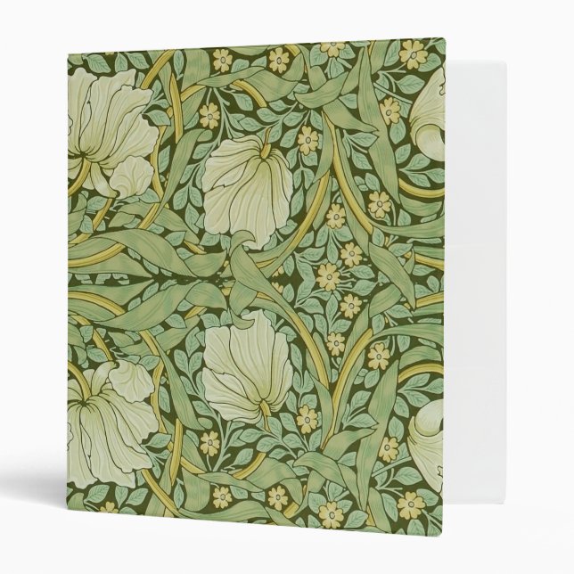 William Morris Pimpernel Floral Blue Wallpaper Binder (Front/Inside)