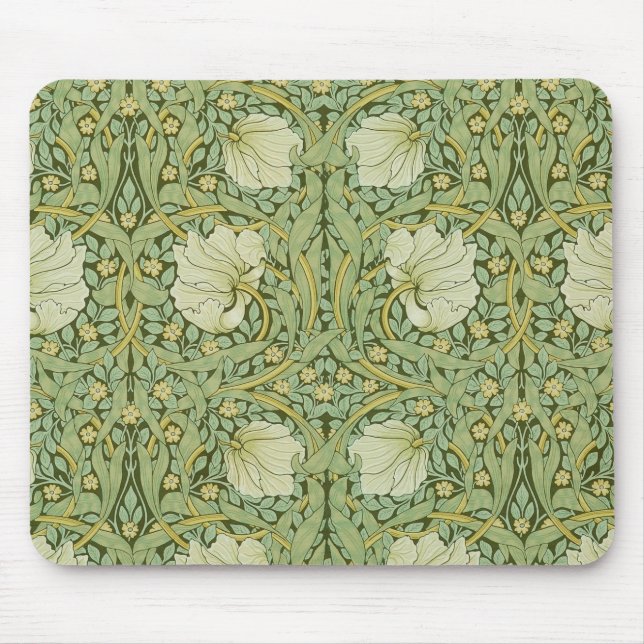 William Morris Pimpernel Floral Blue Wallpaper Mouse Pad (Front)