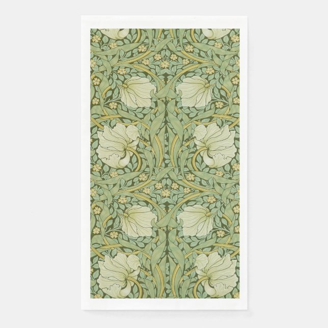 William Morris Pimpernel Floral Blue Wallpaper Napkin (Front)