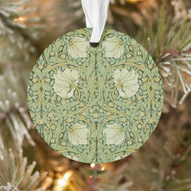 William Morris Pimpernel Floral Blue Wallpaper Ornament (Tree)