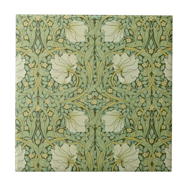 William Morris Pimpernel Floral Blue Wallpaper Tile (Front)