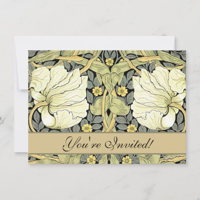 William Morris Pimpernel Floral Wallpaper Invitation (Front)