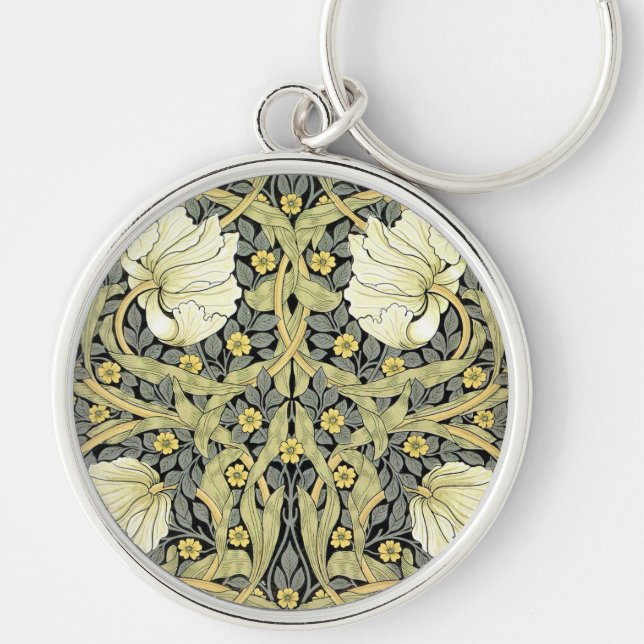 William Morris Pimpernel Floral Wallpaper Keychain (Front)