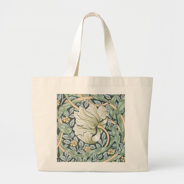 William Morris Pimpernel Floral Wallpaper Large Tote Bag (Front)