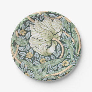 William Morris Pimpernel Floral Wallpaper Paper Plate