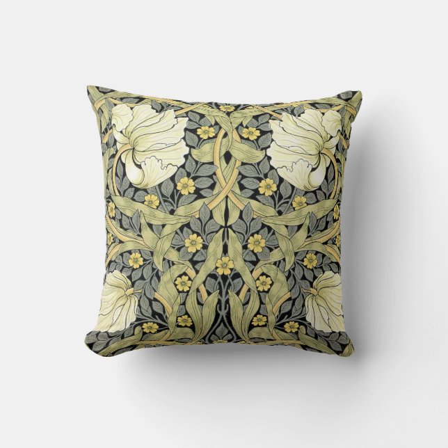 William Morris Pimpernel Floral Wallpaper Throw Pillow (Front)