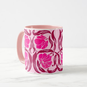 William Morris Pimpernel, Fuchsia & Light Pink Mug