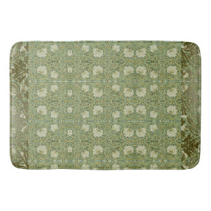William * Morris Pimpernel Green Floral Bath Mat