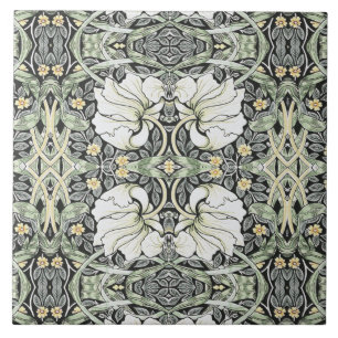 William Morris Pimpernel Intricate Floral Pattern  Tile